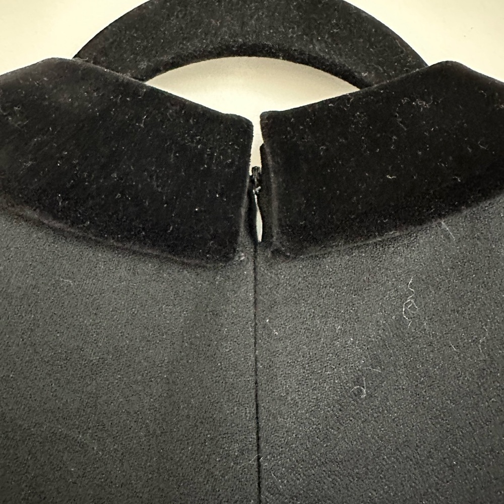 Tahari Vintage Elegant Black with Velvet Trim Dress Size 8 - Picture 4 of 11